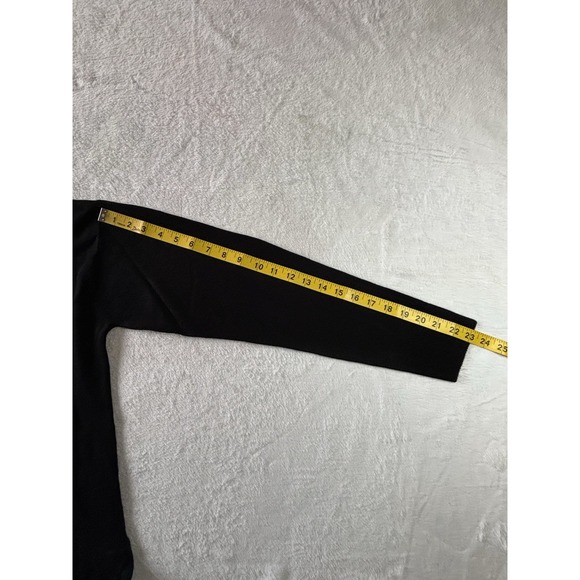 DG2 by Diane Gilman Lux Touch Knit Chain-Trim V-Neck Sweater Black S New - Picture 8 of 13